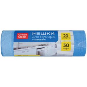 Мешки для мусора  35л/30шт OfficeClean 13мкм ПНД с завязками 1