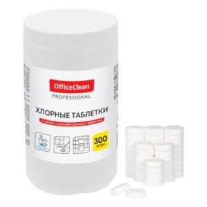 Хлорные таблетки OfficeClean Professional, с дезинфицирующим эффектом, 300 табл. 1