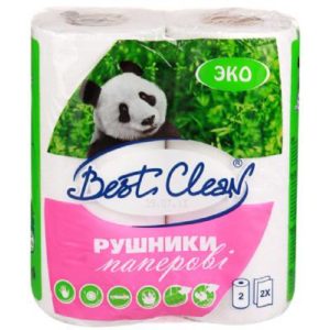 Полотенца бум Best Clean  2шт/уп. 2сл. ЕСО., без запаха белые 1