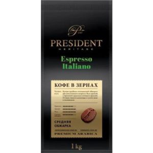 кофе PRESIDENT Espresso Italiano 1000 г., зерно 1