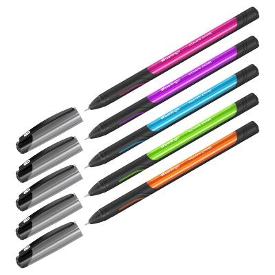 Ручка шариковая Berlingo "Color Zone stick" синяя, 0,7мм, прорезиненный корпус ассорти 1