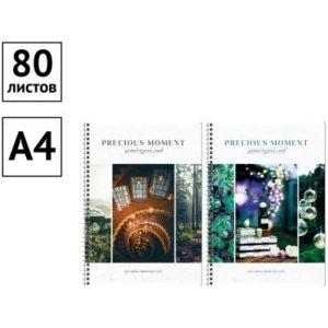 Тетрадь 80л., А4, клетка на гребне ArtSpace "Стиль. Precious moments" 1