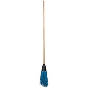 Метла синтетическая OfficeClean для улицы круглая щетина 30 см 4 кольца с черенком 120 см 281347 1