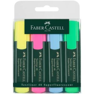 Набор текстовыделителей Faber-Castell "48" 04цв., 1-5мм, пластик. уп., европодвес 1
