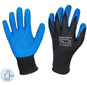 Перчатки латекс защитные нейлон текст. SCAFFA Grip NY1350Lр.9 1