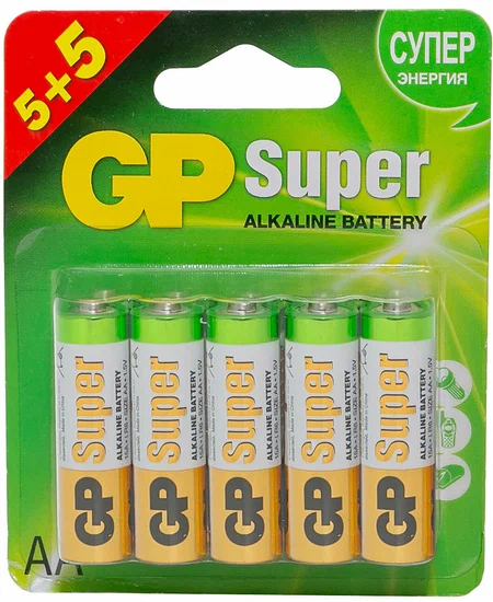 Батарейка GP Super AA (LR6) 15A алкалиновая, SB10 1 Батарейка GP Super AA (LR6) 15A алкалиновая, SB10 1