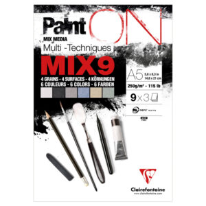 Скетчбук - альбом для смешанных техник 27л., А5 Clairefontaine "Paint ON", на склейке, 250г/м2, 5цве 1